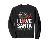 Diseño Divertido con Texto en inglés I Love Santa Christmas Sudadera