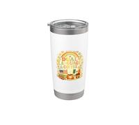 Diseño divertido de agradecimiento al profesor de café en doble idioma Vaso térmico de acero inoxidable de doble pared