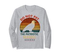 Diseño divertido de águila con texto en inglés "Do Not Pet The Patriotic Seag Manga Larga