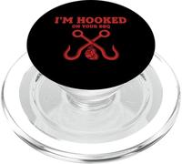 Diseño Divertido de ahumador con Texto en inglés I'm Hooked On Your BBQ PopSockets PopGrip para MagSafe