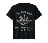 Diseño Divertido de ajedrez I'm Not Old I'm Strategically Timeless Camiseta gráfica económica, Hombre, Negro, L