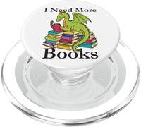 Diseño Divertido de Amante de la Lectura de dragón I Need More Books PopSockets PopGrip para MagSafe