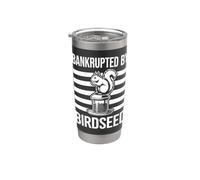 Diseño divertido de ardilla en bancarrota por Birdseed para amantes de las mascotas Vaso térmico de acero inoxidable de doble pared