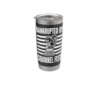 Diseño divertido de ardilla en bancarrota por Birdseed para amantes de las mascotas Vaso térmico de acero inoxidable de doble pared