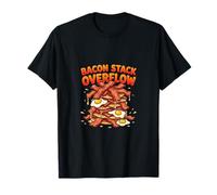 Diseño Divertido de Bacon Stack Overflow para desayunar Camiseta