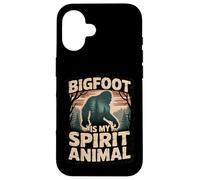 Diseño divertido de Bigfoot Is My Spirit Animal con forma de bosque Carcasa para iPhone 16