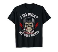 Diseño Divertido de Calavera I Do What My Wife Wants Camiseta