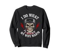 Diseño Divertido de Calavera I Do What My Wife Wants Sudadera