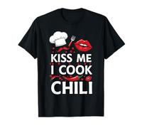 Diseño Divertido de Chef Kiss Me I Cook Chili Camiseta
