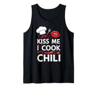 Diseño Divertido de Chef Kiss Me I Cook Chili Camiseta sin Mangas