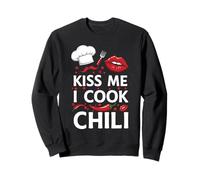 Diseño Divertido de Chef Kiss Me I Cook Chili Sudadera