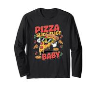 Diseño Divertido de Comida de Dibujos Animados de Pizza Slice Baby Manga Larga