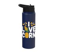 Diseño divertido de cultivo de palomitas de maíz I Love Corn Stainless Steel Insulated Water Bottle