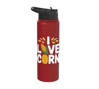 Diseño divertido de cultivo de palomitas de maíz I Love Corn Stainless Steel Insulated Water Bottle