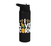 Diseño divertido de cultivo de palomitas de maíz I Love Corn Stainless Steel Insulated Water Bottle