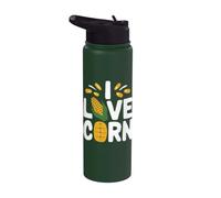 Diseño divertido de cultivo de palomitas de maíz I Love Corn Stainless Steel Insulated Water Bottle