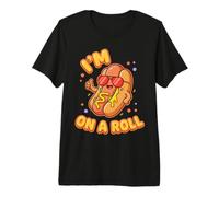 Diseño Divertido de Dibujos Animados de Juego de Palabras de Salchicha I'm On A Roll Camiseta Premium