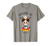 Diseño divertido de dibujos animados de vaca de Bingham, MI, EE. UU. Camiseta