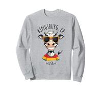 Diseño divertido de dibujos animados de vaca de Kingsburg, California, EE. UU. Sudadera