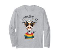 Diseño divertido de dibujos animados de vaca de Lexington, Virginia, EE. UU. Manga Larga