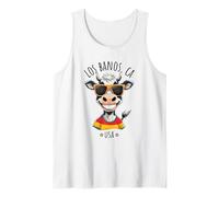 Diseño divertido de dibujos animados de vaca de Los Banos, California, EE. UU Camiseta sin Mangas
