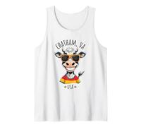 Diseño divertido de dibujos animados de vacas de Chatham, Virginia, EE. UU. Camiseta sin Mangas