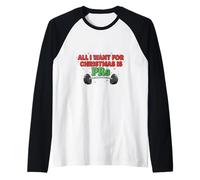 Diseño Divertido de Entrenamiento navideño All I Want for Christmas Is PRs Camiseta Manga Raglan