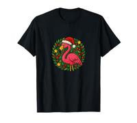 Diseño Divertido de Flamenco Rosa navideño Tropical Camiseta