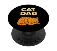 Diseño Divertido de Gatito Naranja durmiendo con Gato PopSockets PopGrip Adhesivo