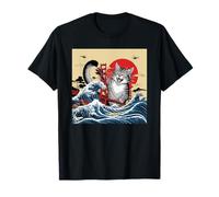 Diseño divertido de gato Catzilla atacando el puente Golden Gate Camiseta