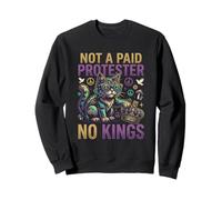 Diseño Divertido de Gato «Not A Paid Protester No Kings» Sudadera