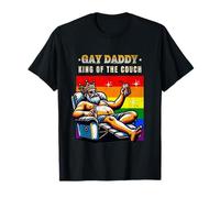 Diseño divertido de Gay Daddy King of the Couch para hombres gay Camiseta