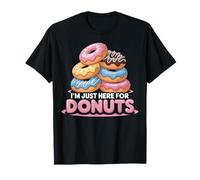 Diseño Divertido de Humor con Texto en inglés I'm Just Here for Donuts Camiseta