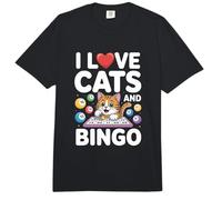 Diseño Divertido de I Love Cats and Bingo Comfort Colors Adult Heavyweight T-Shirt