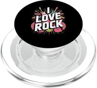 Diseño Divertido de Instrumentos Musicales I Love Rock PopSockets PopGrip para MagSafe
