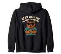 Diseño divertido de juego de palabras con forma de oso Bear With Me I'm Your Counselor Sudadera con Capucha