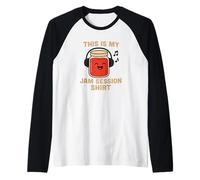 Diseño Divertido de Juego de Palabras con música de This Is My Jam Session Camiseta Manga Raglan