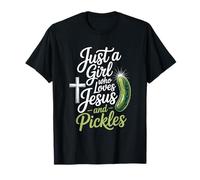 Diseño divertido de Just a Girl Who Love Jesus and Pickles Camiseta