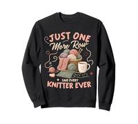 Diseño Divertido de Just One More Row para Amantes del Tejido Sudadera