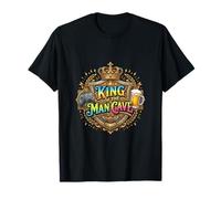 Diseño Divertido de King of The Man Cave para Videojuegos para papá Camiseta