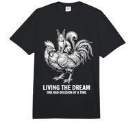 Diseño Divertido de Living The Dream con Forma de Ardilla Montando Pollos Comfort Colors Adult Heavyweight T-Shirt
