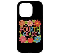 Diseño divertido de manzana floral de cuarto grado Carcasa para iPhone 15 Pro