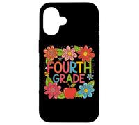 Diseño divertido de manzana floral de cuarto grado Carcasa para iPhone 16