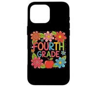 Diseño divertido de manzana floral de cuarto grado Carcasa para iPhone 16 Pro Max