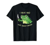 Diseño Divertido de Meme con el Texto en inglés I Have Have Just About Enough Frog Knife Camiseta