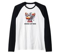 Diseño Divertido de oropel navideño con Forma de Alce navideño, de Holiday Hot Mess Camiseta Manga Raglan