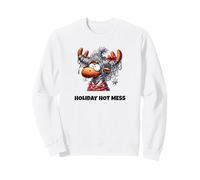 Diseño Divertido de oropel navideño con Forma de Alce navideño, de Holiday Hot Mess Sudadera