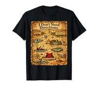 Diseño Divertido de papá I Don't Need Directions - Mapa Camiseta