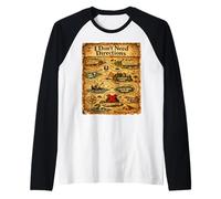 Diseño Divertido de papá I Don't Need Directions - Mapa Camiseta Manga Raglan