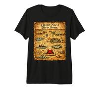 Diseño Divertido de papá I Don't Need Directions - Mapa Camiseta Premium